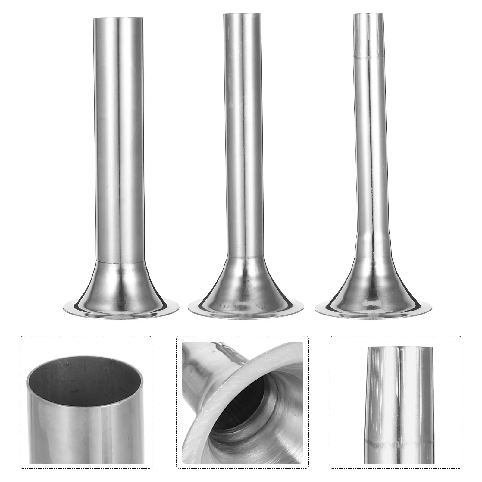 8 # Edelstahl-Einlaufschlauch-Set, dreiteilig, wiederverwendbarer Einlauftrichter und verlängerter Einlaufschlauch. Unterseite 68mm – Detail 3