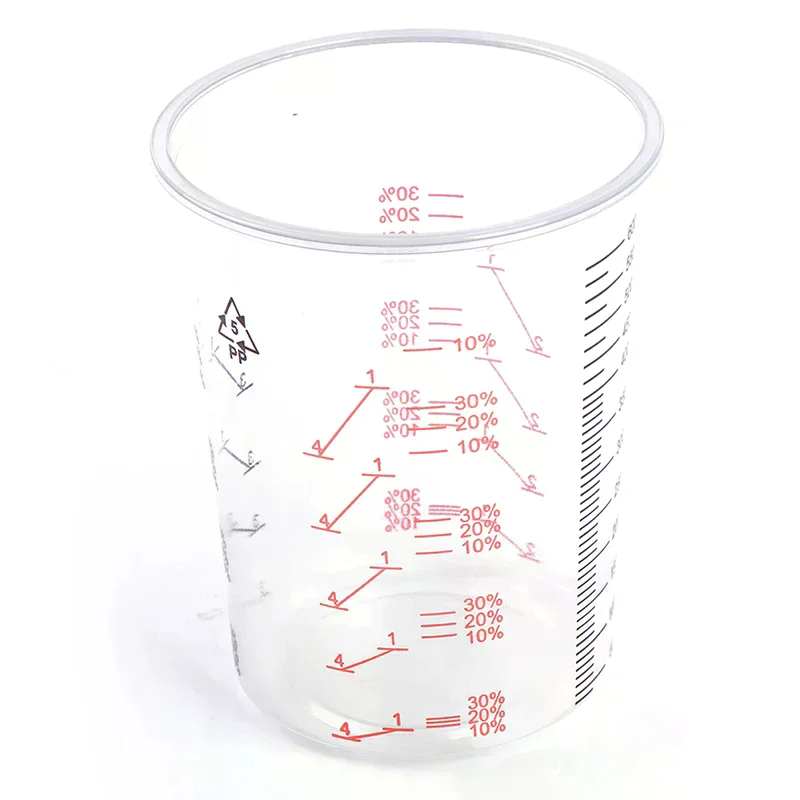 High Quality 10Pcs Plastic Paint Mixing Cup 600ml Mixing Pot Paint Mixing Calibration Cup For Precise Mixing Of Paint And Liquid