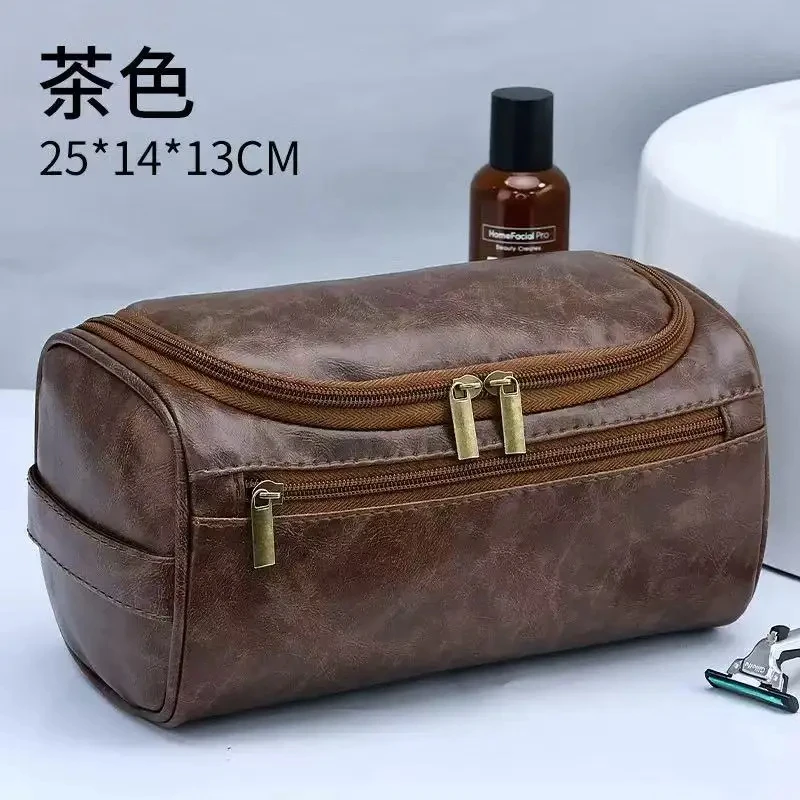 Kulturbeutel aus Leder für Männer und Frauen, Dopp Kit, hängende Kulturtasche für Herren, Reise-Kulturbeutel für Reisen, große Kosmetiktasche für T