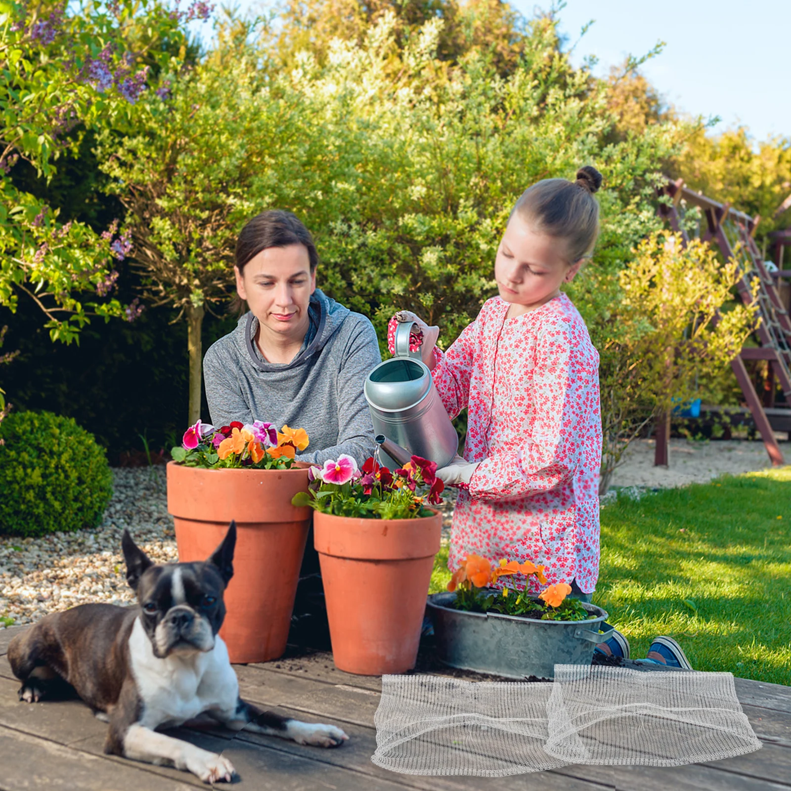 4Pcs Stainless Steel Garden Plant Protective Mesh Bag Metal Insect Netting for Flower Vegetable Root Proofing Mesh