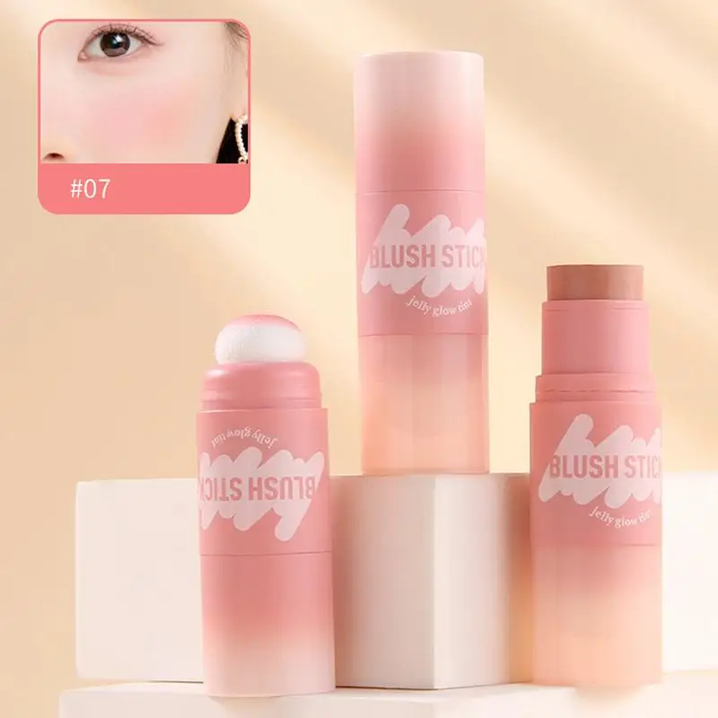 Smooth Blush Stick Double Ended Cheek Tint Highlighting Stick High-End Lip Cheek Tint High Pigment Hydrating Pink Blusher