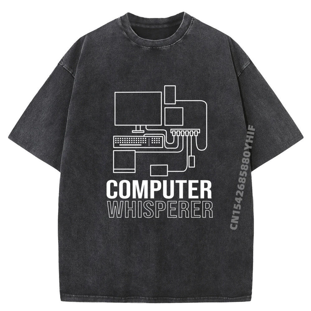 

Компьютер Geek It Tech Support Computer Whisperer Аниме Футболки Футболка с графическим рисунком Мужская рубашка большого размера с мытым принтом