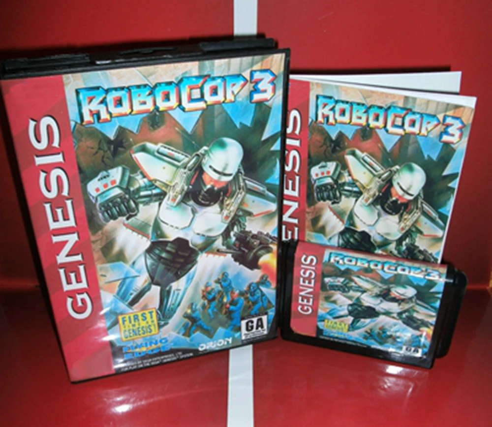 Robocop 3 with Box and Manual Cartridge for 16 bit Sega MD game card Megadrive Genesis system