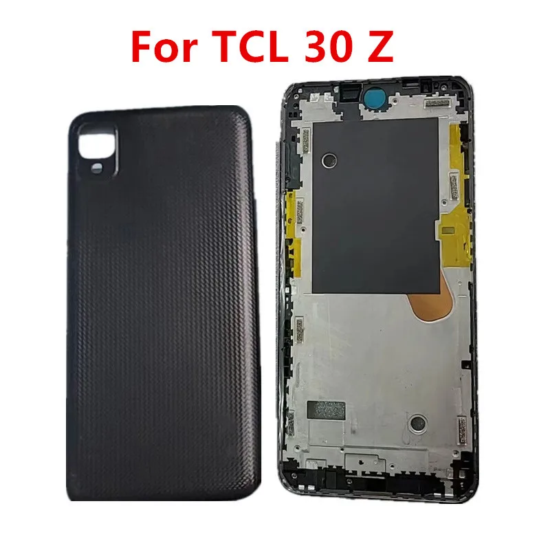 

30Z Housing For TCL 30 Z 6.1" Battery Back Cover Middle Frame Front Phone Door Repair Replace Rear Clear Case + Logo