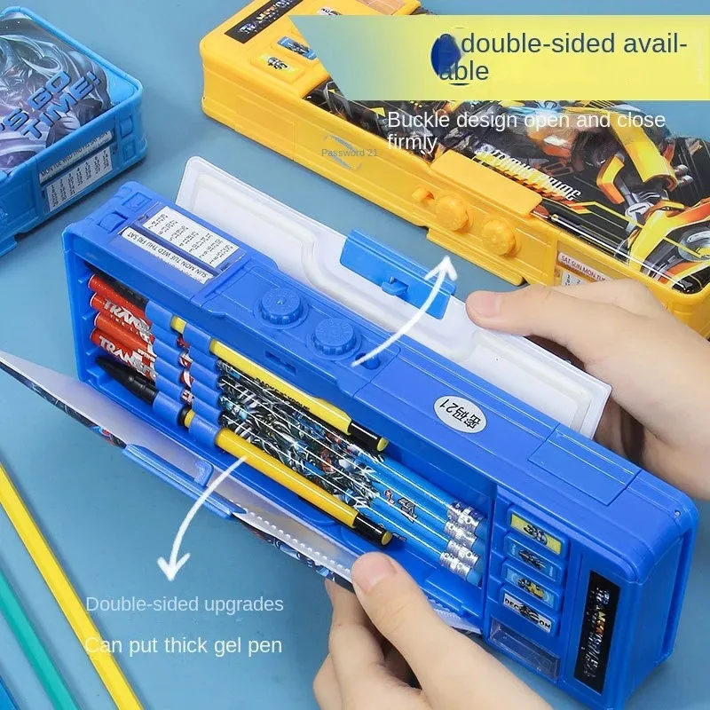 Transformers Stationery Box Multi functional Cute Multi layered Pencil Box Primary Secondary School Students Gift Children's Bag