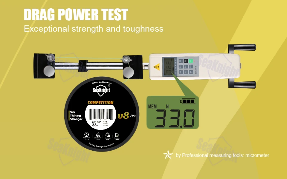SeaKnight 8-Strang-Angelschnur 15LB-45LB Superdünne U8 Pro 150M – Anti-UV-Beschichtet F+ Salzwassergeschützt Wettbewerbsserie – Detail 6