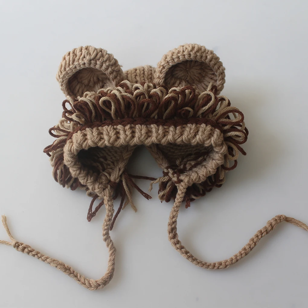 Cartoon Lion Style Breathable Knitting Wool Hat Clothes Suit Newborn Photography Outfits Clothes