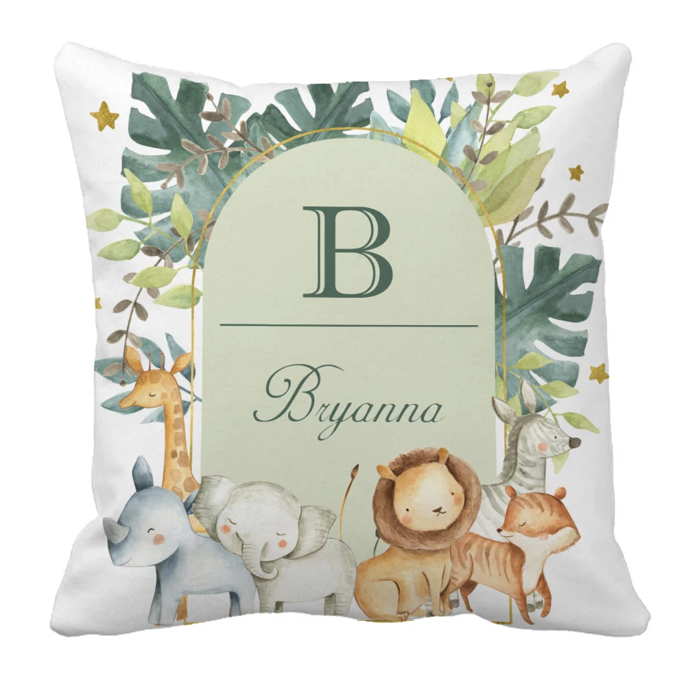 LVYZIHO Juego de cama infantil personalizado con animales salvajes - imagen 5