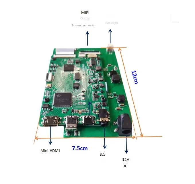 5.5-Inch 6-Inch 7-Inch 1080P LCD 2000nits to 3000nits Outdoor High-Brightness Screen Driver