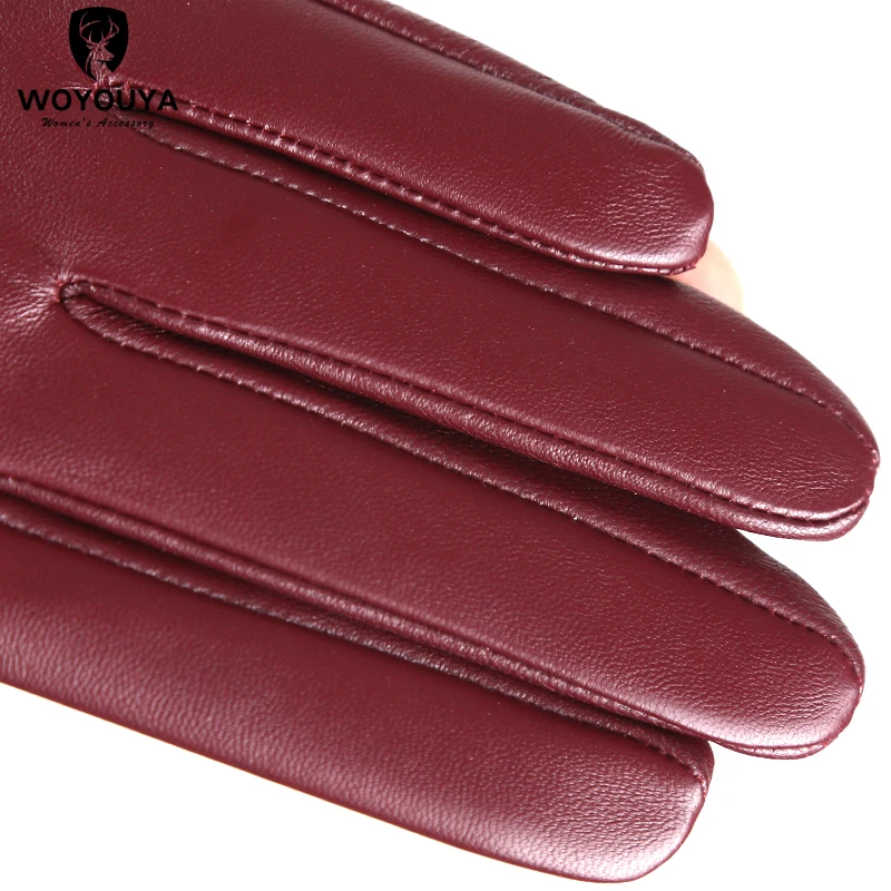 Color de moda Accesorios de ropa guantes de cuero para mujer, manopla corta cómoda para mujer, guantes cálidos de invierno para mujer-2001