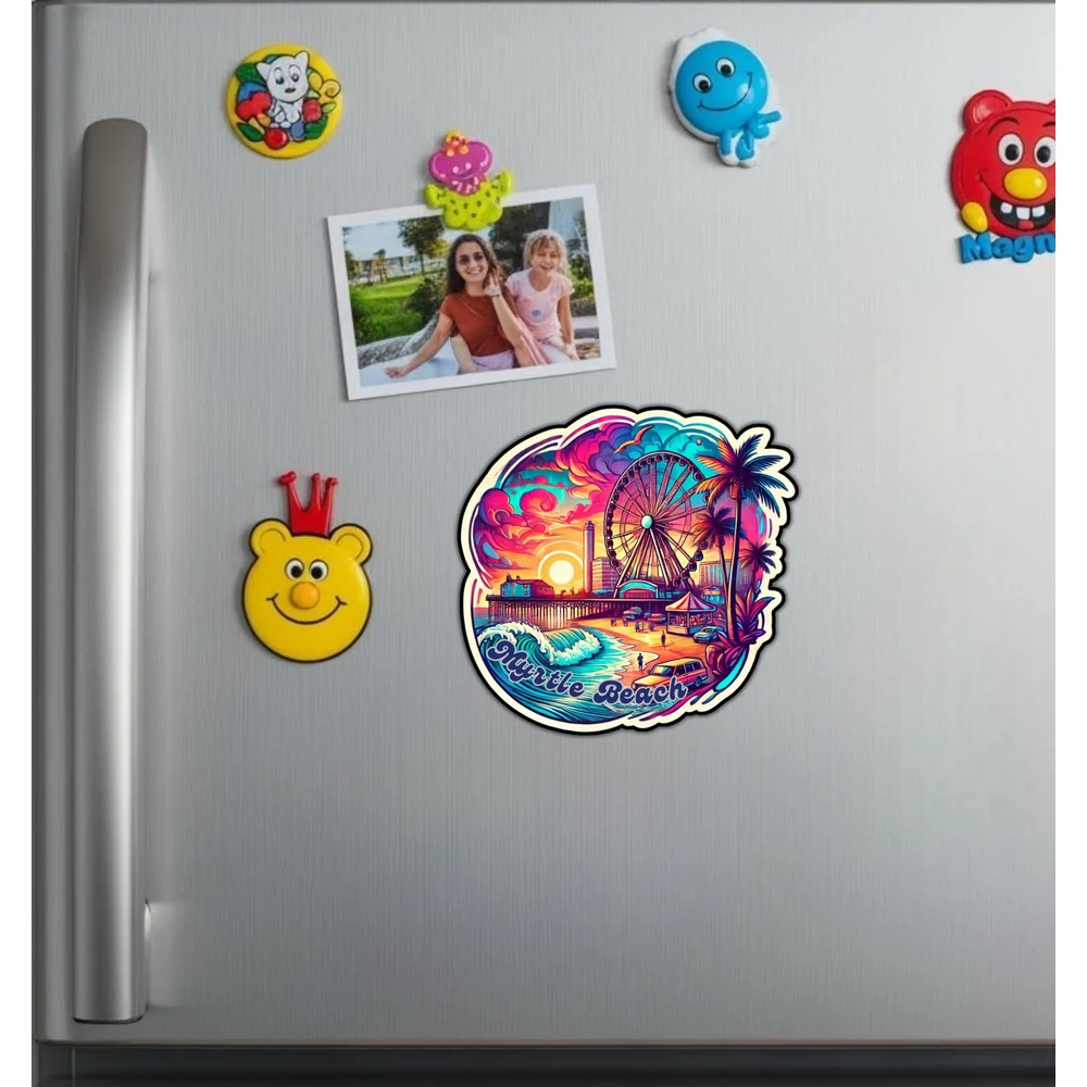 Myrtle Beach South Carolina Travel Souvenir Vinyl Sticker For Laptop And Suitcase Self Adhesive Decal