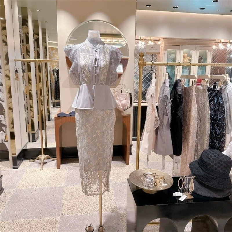 

Новая летняя женская повседневная юбка с кружевной вышивкой и цветочным узором, средней посадки, приталенная, модель H-силуэта