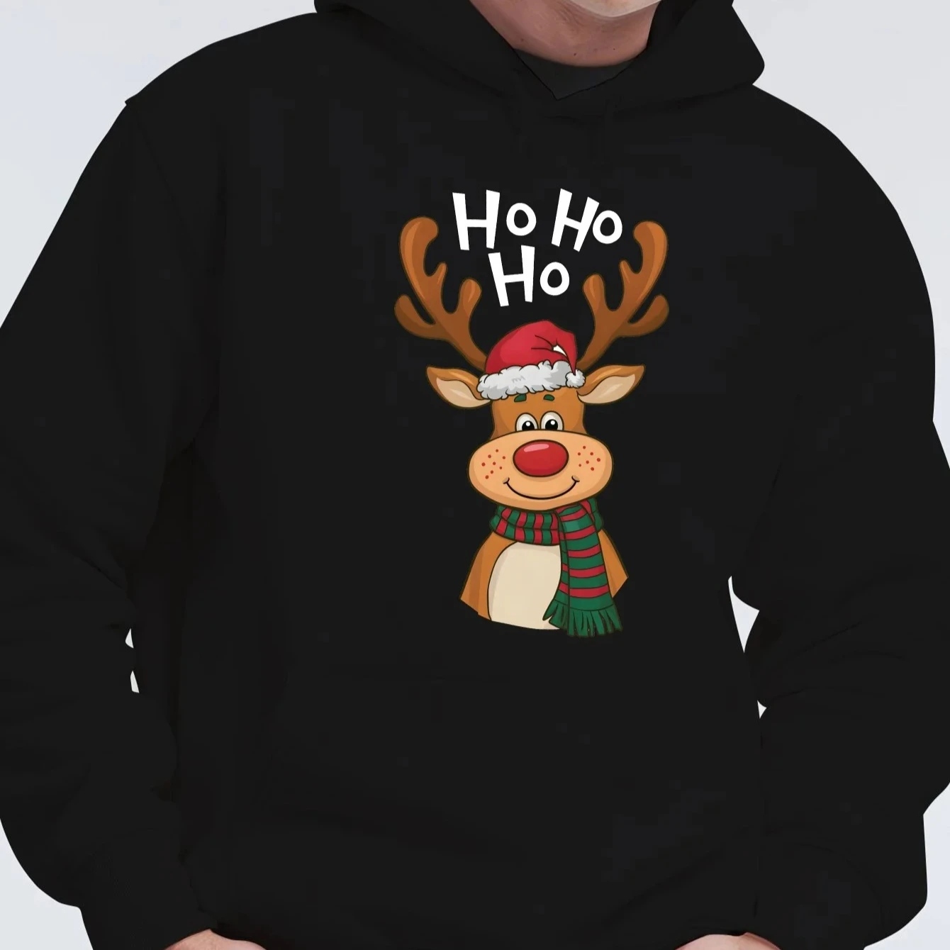 New Women's Christmas Deer Hat Sweater Casual Sport Shirt Letter Pattern Formal Fit Winter Festival Hoodie Warm Winter Soft Top