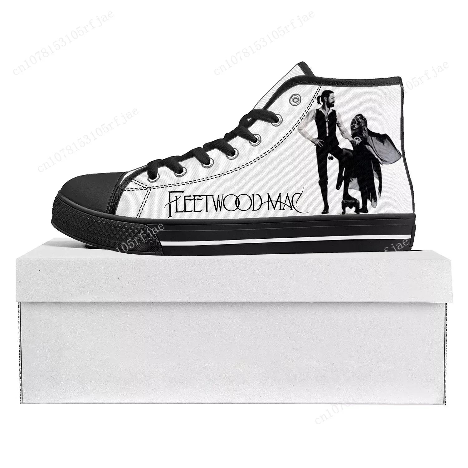 

Fleetwood Mac High Top High Quality Sneakers Mens Womens Teenager Canvas Sneaker Couple Shoe Rock Band Custom Shoe Black