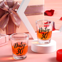 2pcs 30th Birthday 2oz Shot Glass RIP 20s Birthday Gifts for Her Dirty 30 Birthday Party Decoration Supplies Gifts for Men Women