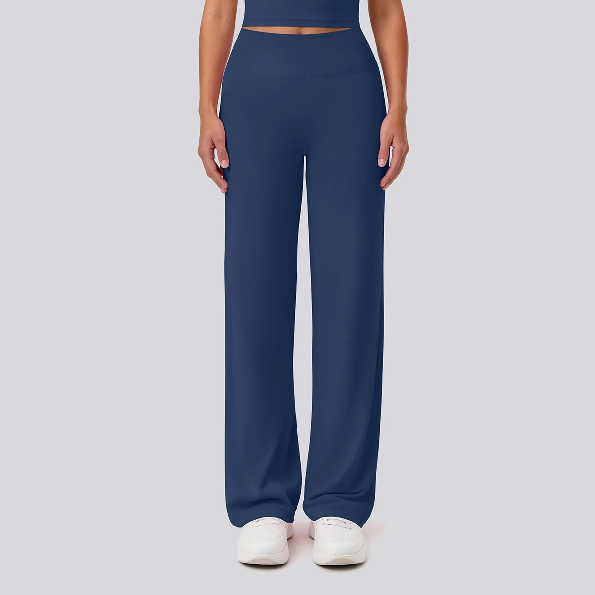 Rooftrellen Damen-Sporthose, Schlaghose, Hochgeschnittene, Lose Weite Hose, Einfarbig, Dünne Fitness-Sporthose für Frauen – Detail 16