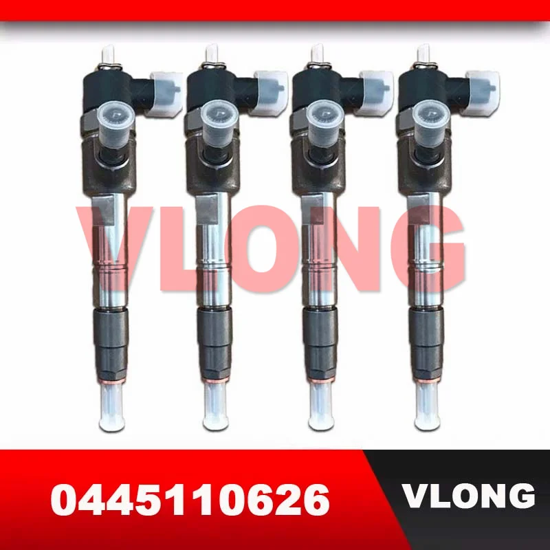 4PCS Genuine New Inyector Assy Common Rail Fuel Injector Assembly For JMC Truck 4JB1 EU4 Diesel Engine 0445110627 0 445 110 626