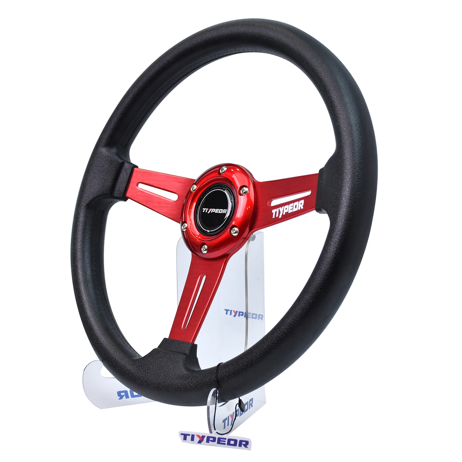 TIYPEOR High Quality Car Red Steering Wheel PU Material Auto Parts and Accessories 320MM Drifting Steering Wheel for All Cars