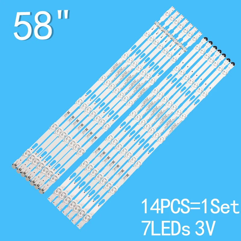 14PCS L + R = 1195MM Para 58 "TV UN58MU6071 UN58MU6125 UN58MU6120 UE58MU6125 UA58NU7103 V7DU-580DCA-R0 V7DU-580DCB-R0 LM41-00516A