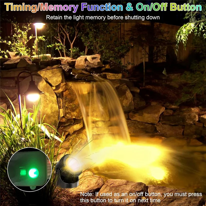 

T99C-Underwater Pond Lights IP68 Waterproof Fountain Lights Forfish Aquarium Tank Garden Multicolor US Plug