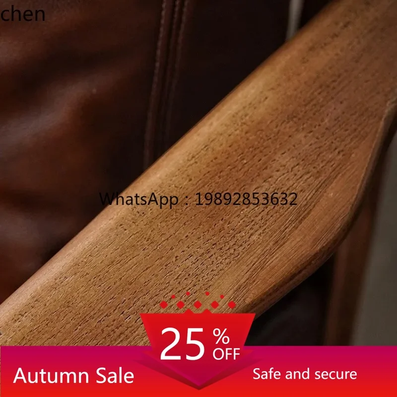 

sofa chair small apartment living room bedroom solid wood leather single leisure sofa luxury home decor