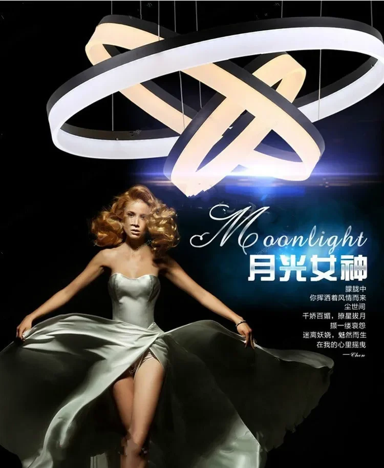 NEW Modern LED Chandelier  Acrylic Round LED Light Fixture DIY Style Wire Adjustable LED Lamp for Hotel,Living Dining room