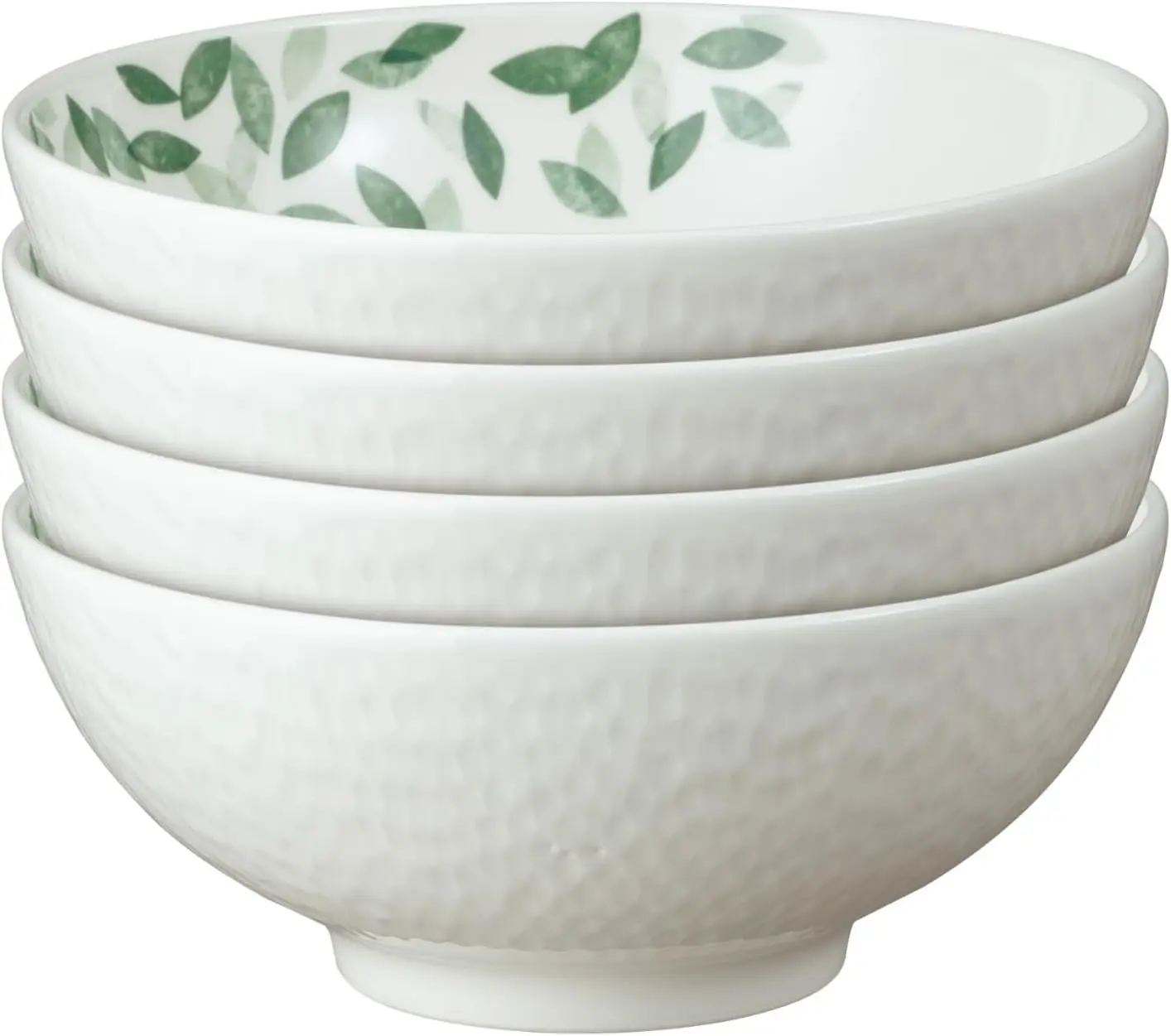

Carved Deco Cereal Bowls Set of 4-6.7 Inch - Dishwasher Microwave Oven Safe - Large Uniquely Textured Porcelain Cereal Bowl - Sc