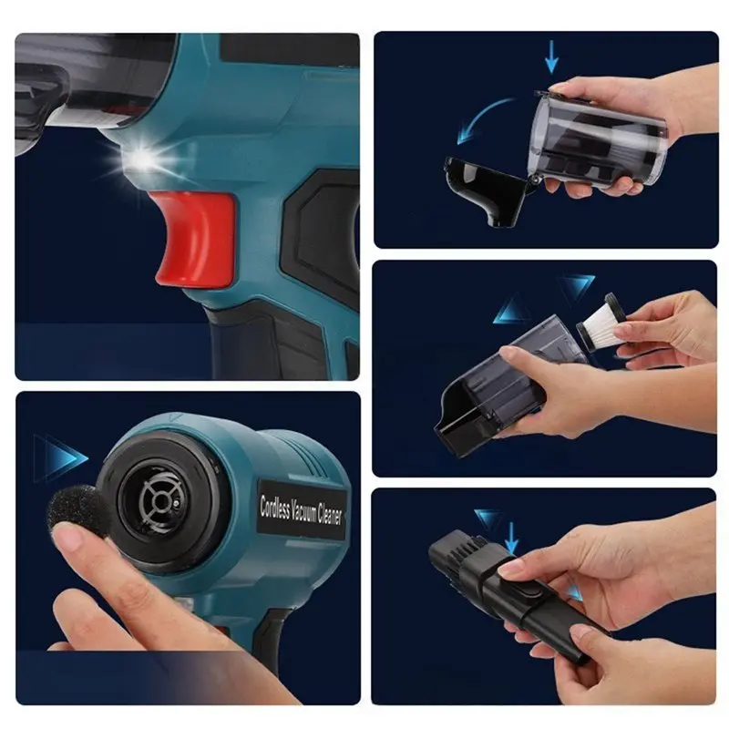 2025 Trend Wireless Mini Electric Vacuum Cleaner Handheld Blower For 18V Battery Home Cleaner