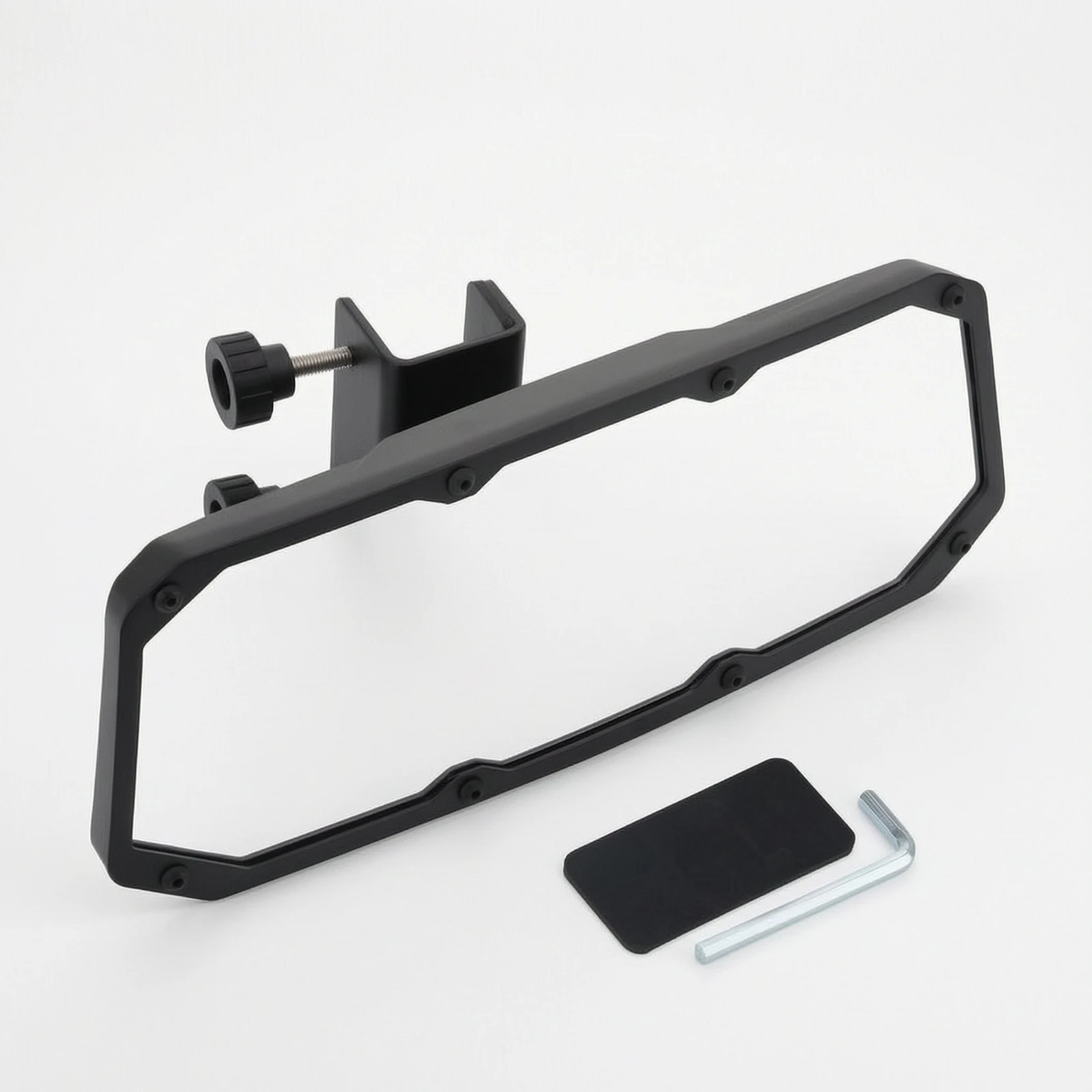 Marine Mirror with Bracket Adjustable Rearview Mirror with Clamp Rectangular Scratch-Proof for Boaters, Boats, UTVs