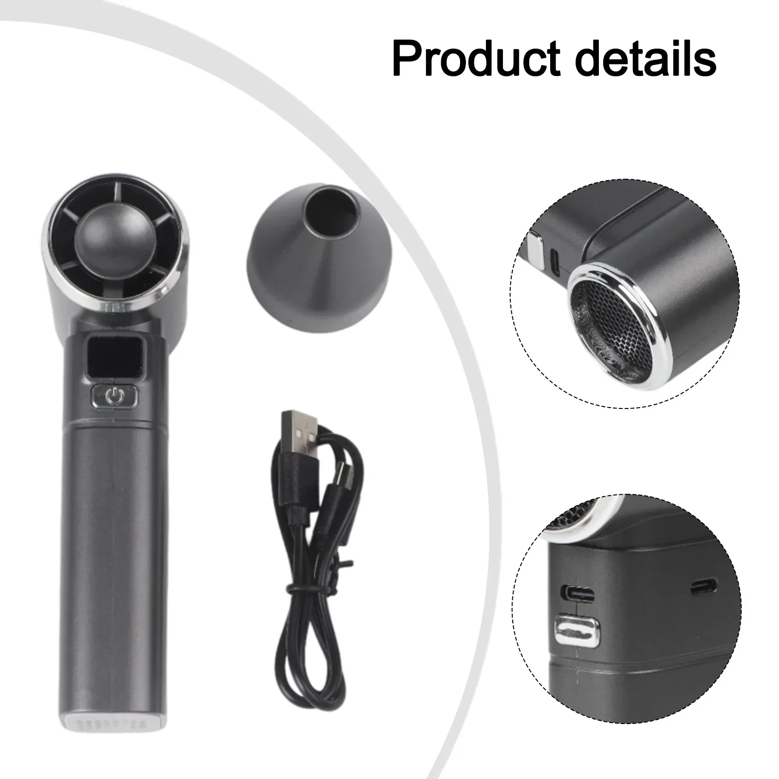 

Portable Dust Cleaner Compressed Air Duster For Barbecue Preparation 3 Airflow Modes 6000mAh Battery Deep Cleaning Airflow