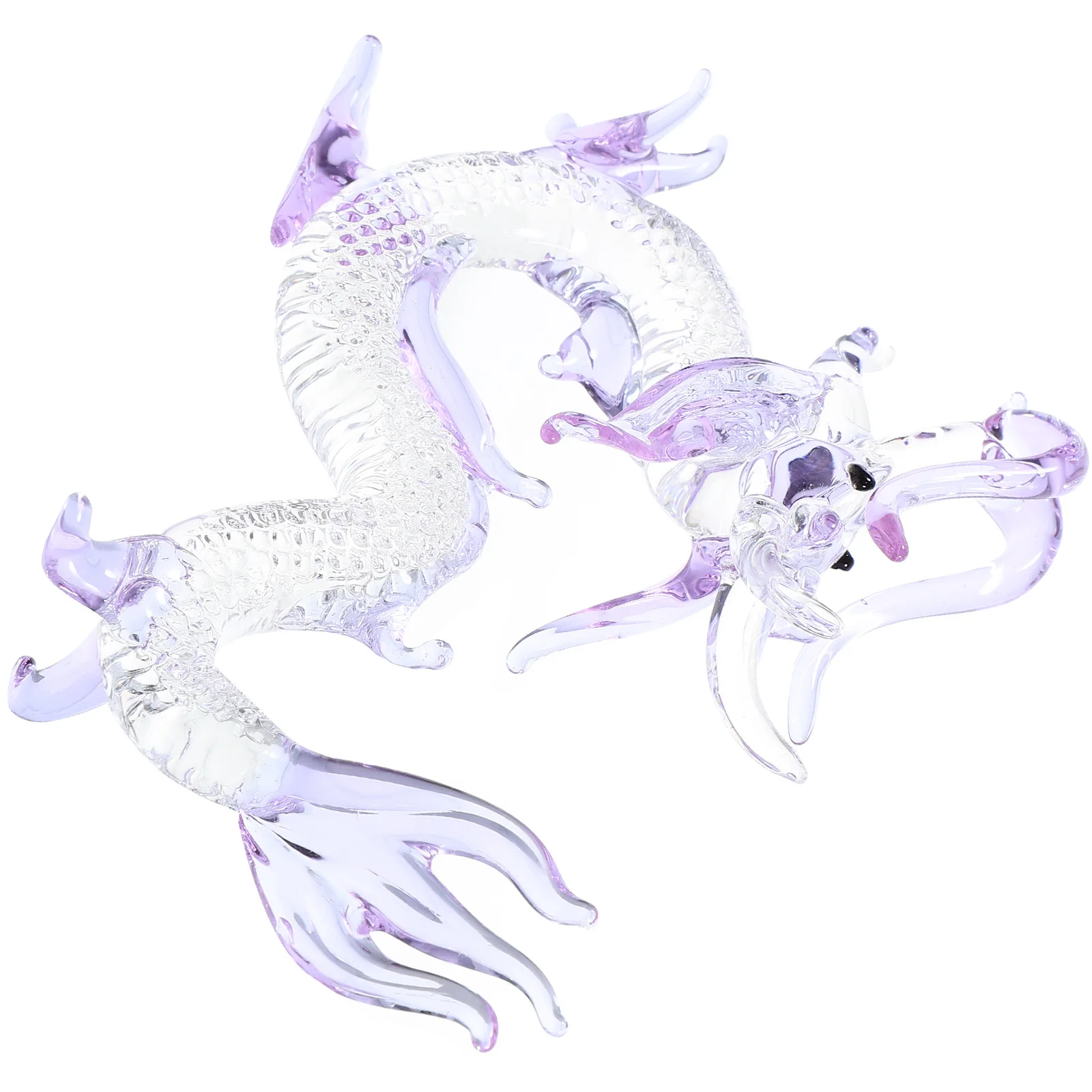 

Crystal Zodiac Dragon Ornament Transparent Desktop Decor for Home Office Study Elegant Animal Sculpture Miniature Craft