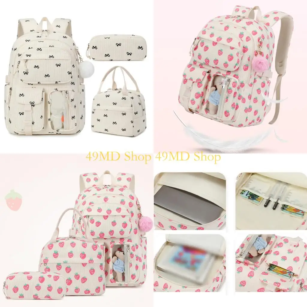 

49MD Backpacks with Pencil Set Bookbags Aesthetic Backpacks Set School Backpacks for Teens Girls Girls School Backpacks
