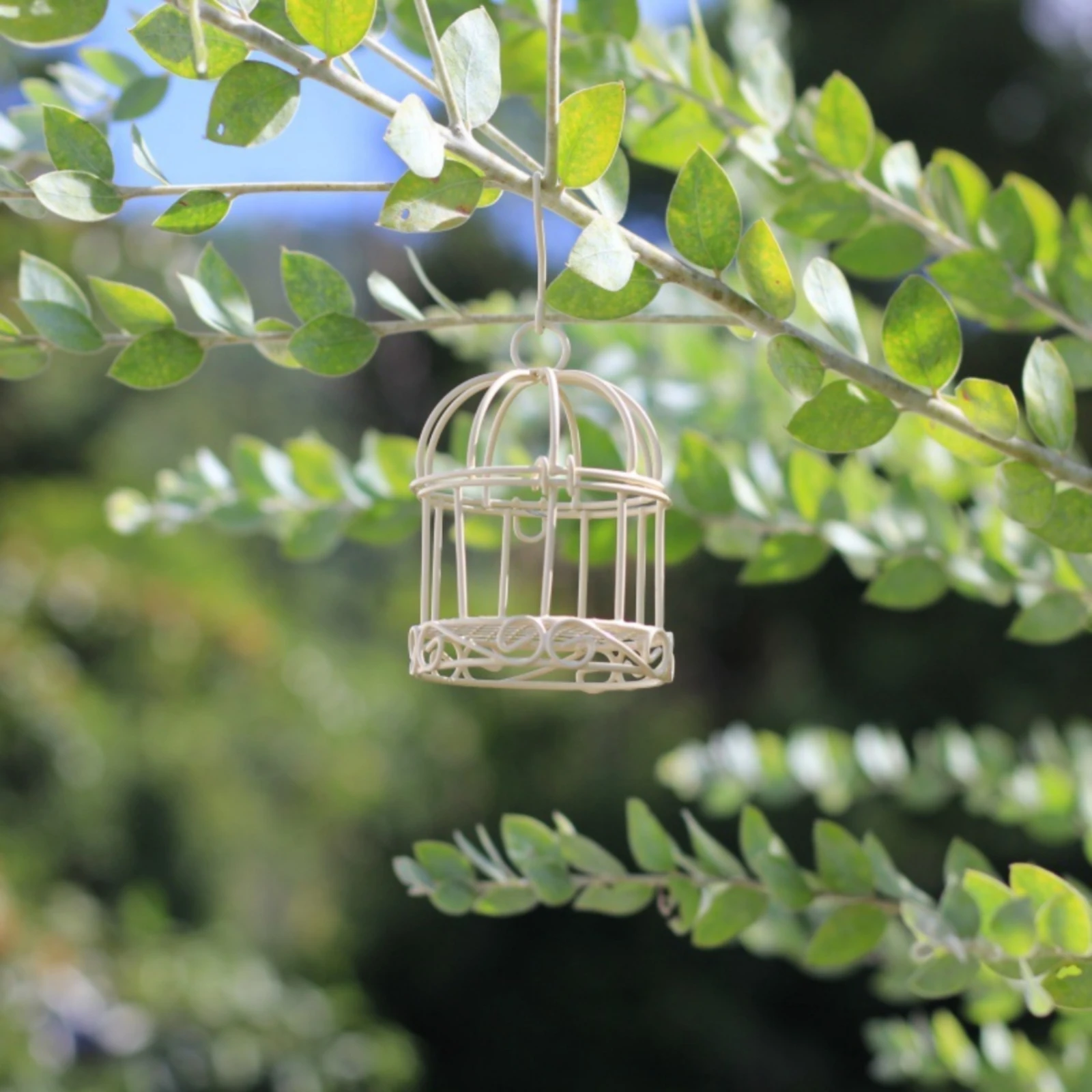 Miniature Iron Birdcage Ornament Compact Micro Landscape Decor Piece Decorative Cage Vintage-Style for Fairy Gardens