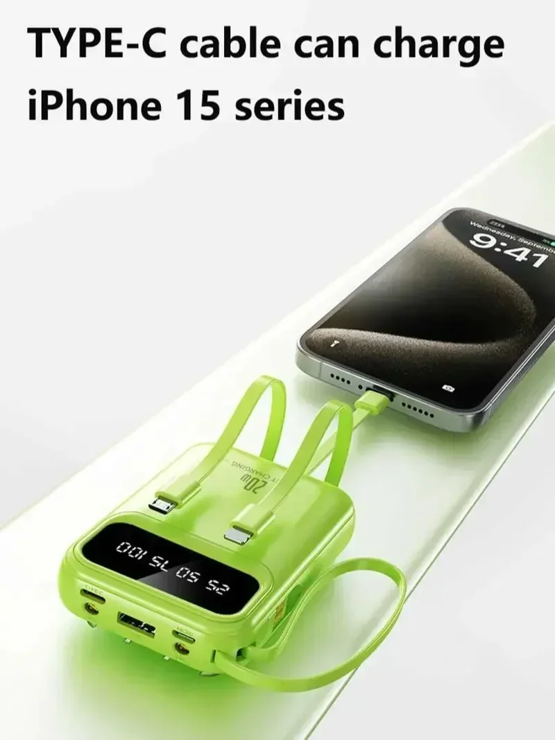 ROMOSS 500000mAh Power Bank Large Capacity Super Fast Charging Built in 4 Cables External Battery with Flashlight for All Phones - view 5