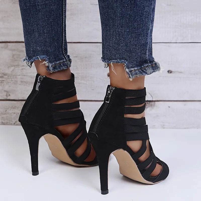 Pumps Women Shoes High Heels Women Sandals Zipper New Fashion Summer High Heels Sexy Ladies Peep Toe Shoes Women Pumps