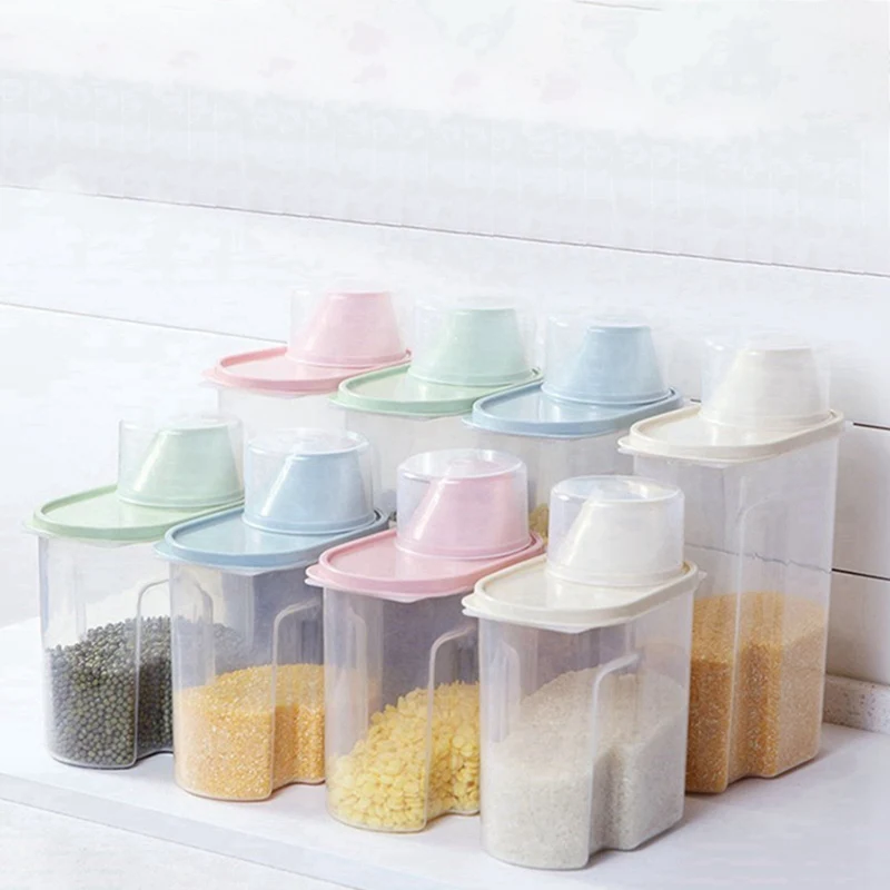 Sealed Jar With Lid Kitchen Food Storage Box Household Grain Container Storage Bucket Refrigerator Food Transparent Storage Jar