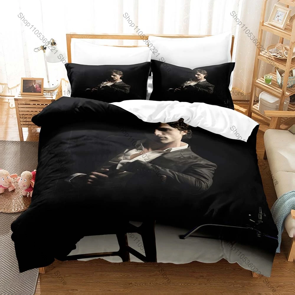 Jacob Elordi Duvet Cover + 2 Pillowcases Celebrity Actor Print Soft Bedding Set Bedroom Decor for Fans