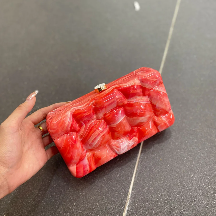 

Acrylic box bag new high-end light luxury gradual change candy color chain shoulder messenger bag