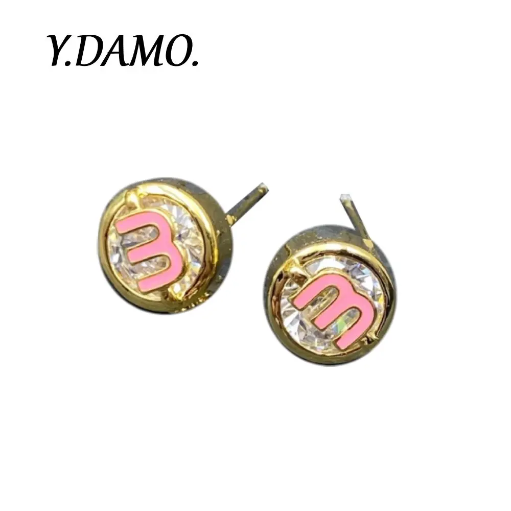 

Damo Earrings Korean Letter M Earrings 2025 Trend Jewelry Gold Color Stainless Steel Jewelry Women Gift Designer Luxury Earrings