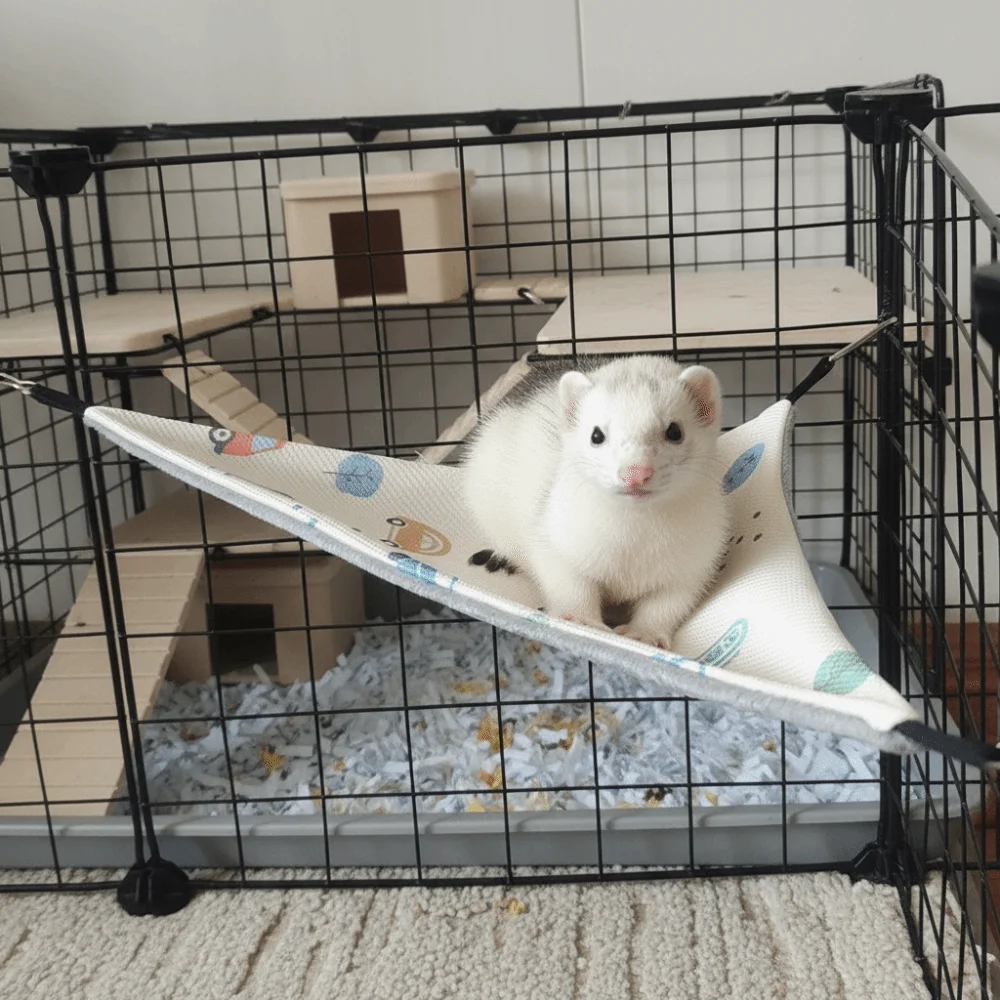 

Ice Silk Hamster Triangle Hammock Breathable Skin-Friendly Guinea Pig Nest Double-sided Comfortable Pet Hammock Nest