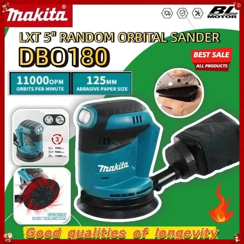 

Бесщеточная аккумуляторная эксцентриковая шлифовальная машина Makita DBO180Z для обработки дерева, шлифовки и полировки, без АКБ и ЗУ, для 18В