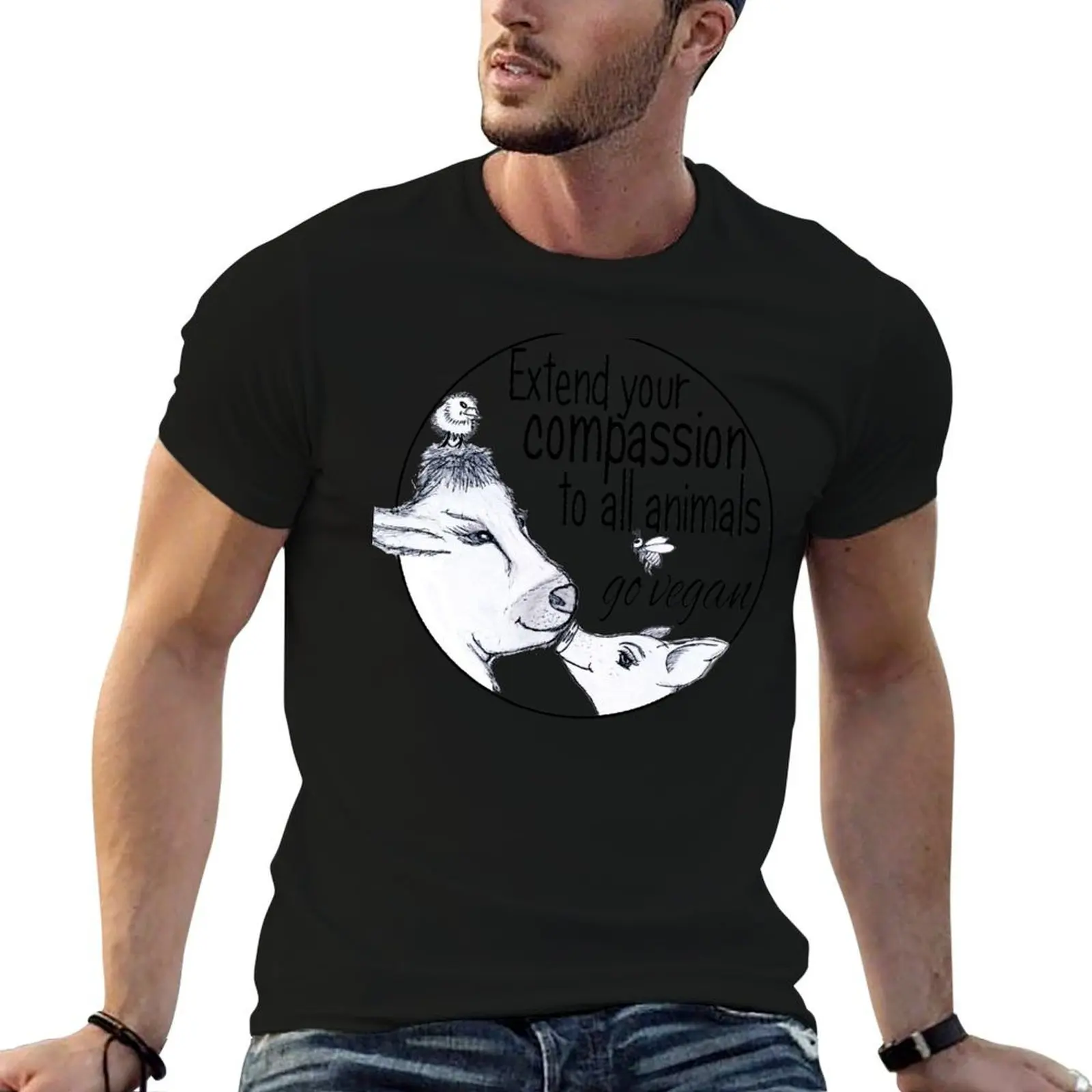 T-shirt Compassion à motif graphique minimaliste