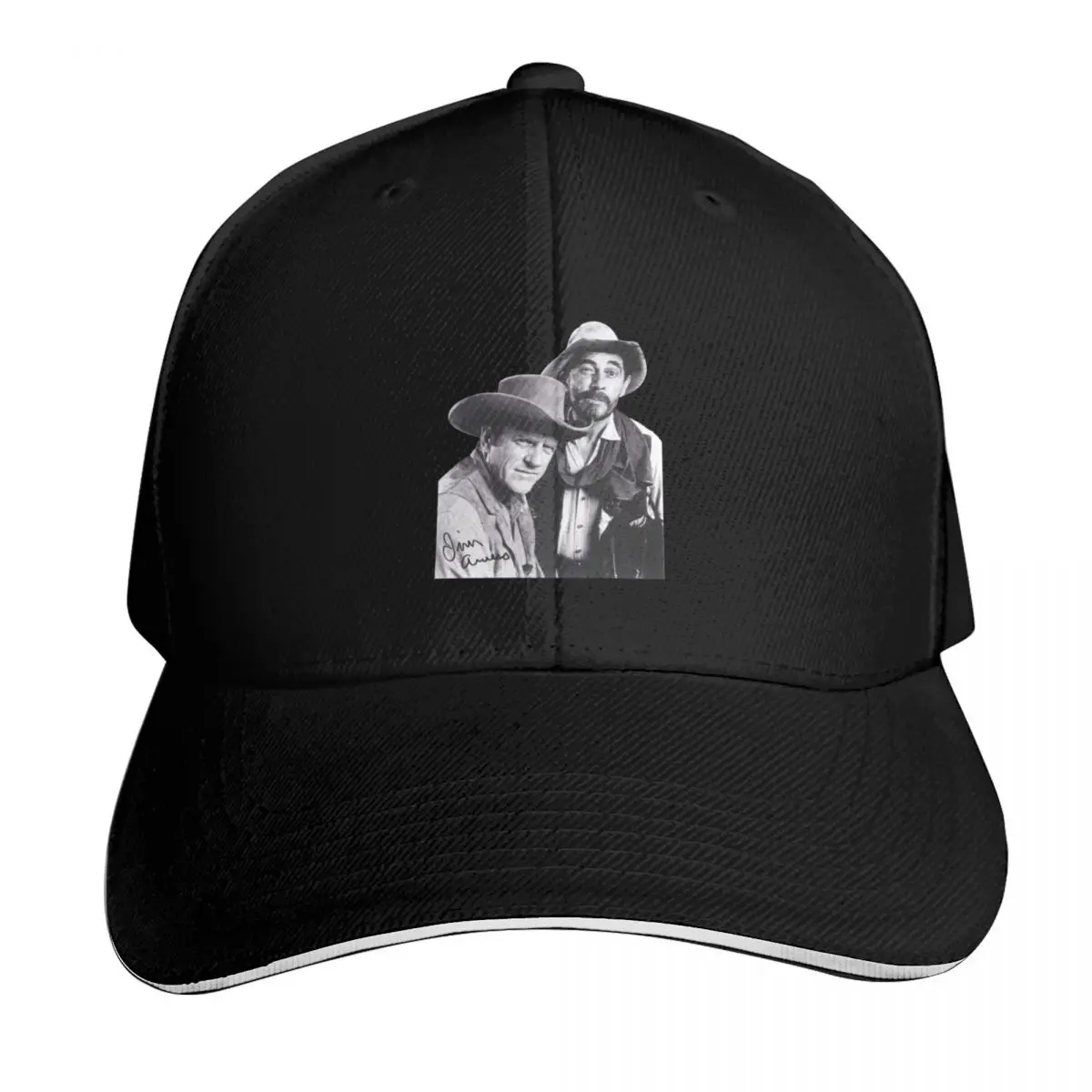 Gunsmoke Series James Arness And Matt Dillon Baseball Cap Contrast Two Tone Brim Snapback Flat Bill Strapback Dad Hat