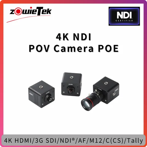 4K NDI | HX3 POV 박스 카메라 PoE, HDMI SDI 출력, RTSP/RTMP(S)/SRT, 독립형 라이브 스트리밍, C/CS, AF, M12