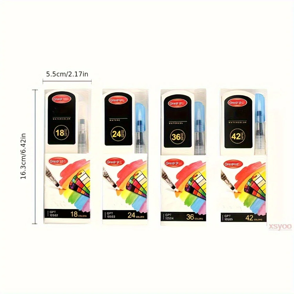 مجموعة ألوان مائية 18/24/36/48 لونًا مع أقلام فرشاة مائية لوازم فنية للفنانين الهواة وعشاق الرسم جديد #6