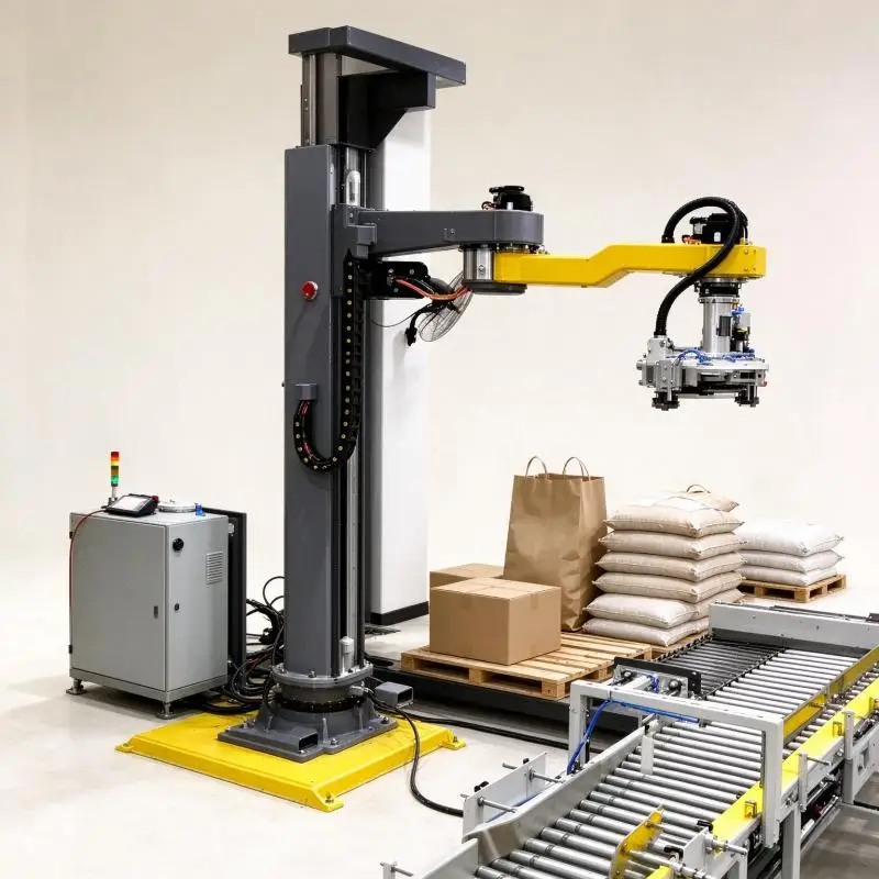 Column Palletizer Industrial Column Pallet Stacking Robot High Load Design For Heavy Duty Building Material Bag