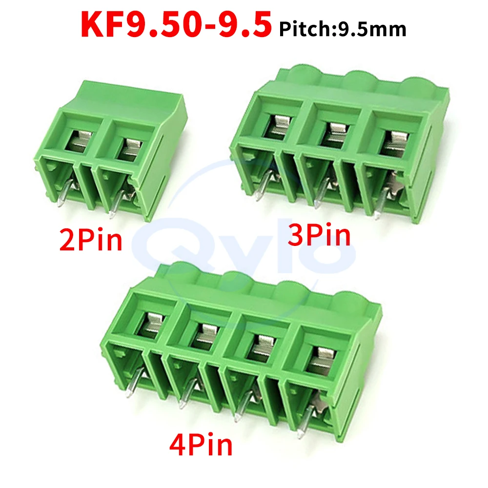 (1 pcs) 950 - 9.5mm High-Current 30A Screw-Type PCB Terminal Block KF950-9.5mm Green Terminal Block  2~4Pin