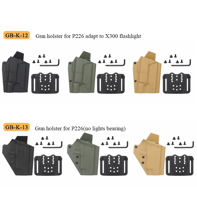 ยุทธวิธี P226 ปืนสําหรับ SIG SAUER P226 ขวามือปืนพก Holster Quick ดึงเข็มขัดล่าสัตว์ Holster ปรับ X300 ไฟฉาย