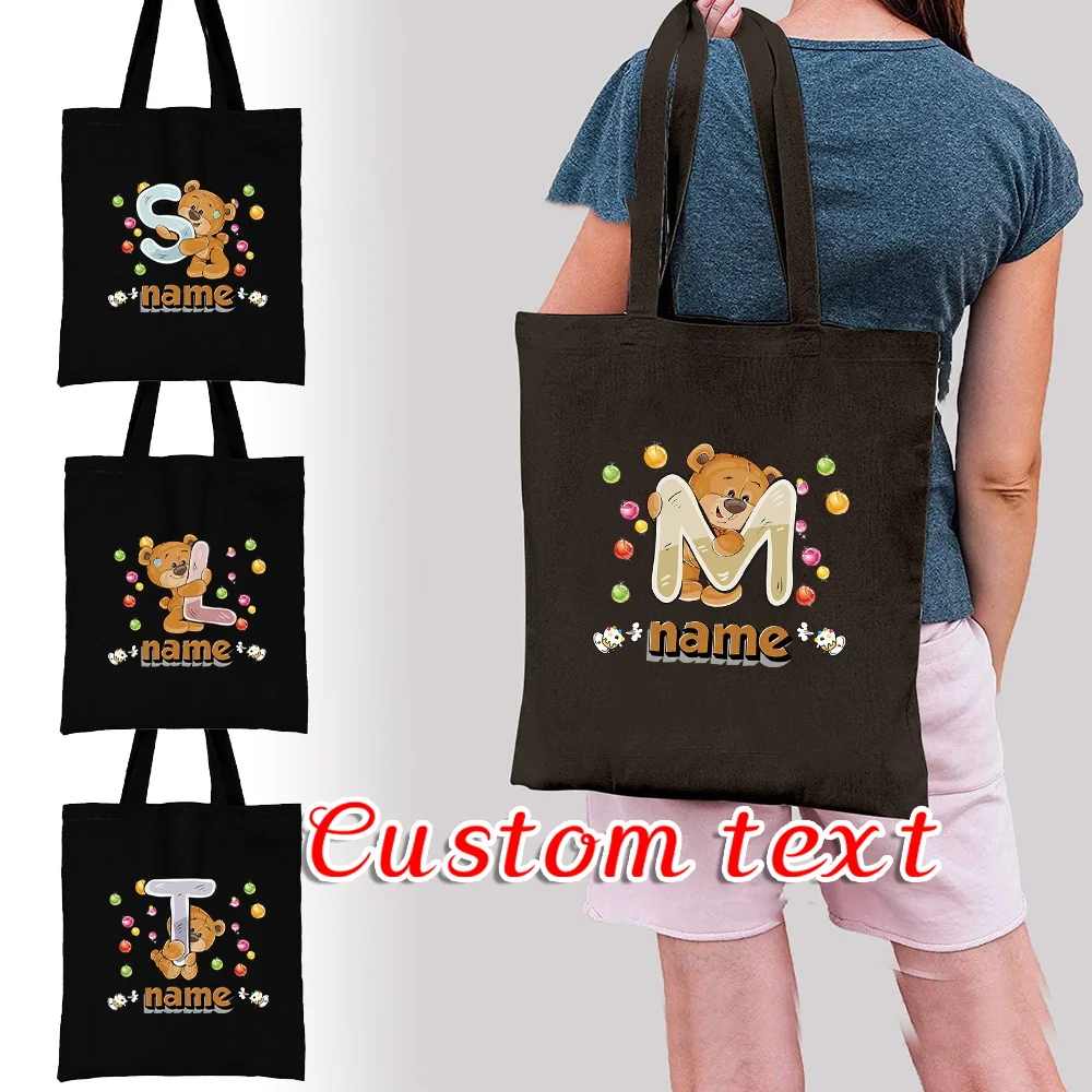 

Customized Name Single Shoulder Sail Bag Fashion Outdoor Travel Women's Storage Bag Eco Friendly Shopping Bag Cartoon Series