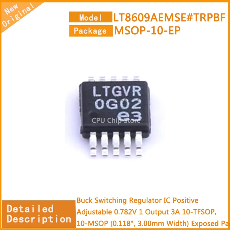 5Pcs/Lot New Original  LT8609AEMSE#TRPBF  LT8609AEMSE Buck Switching Regulator IC Positive Adjustable 0.782V 1 Output 3A 10-MSOP